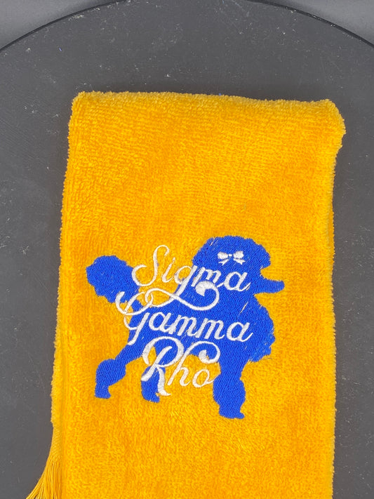 Sigma Gamma Rho Poodle Towel – Custom Embroidered Mascot