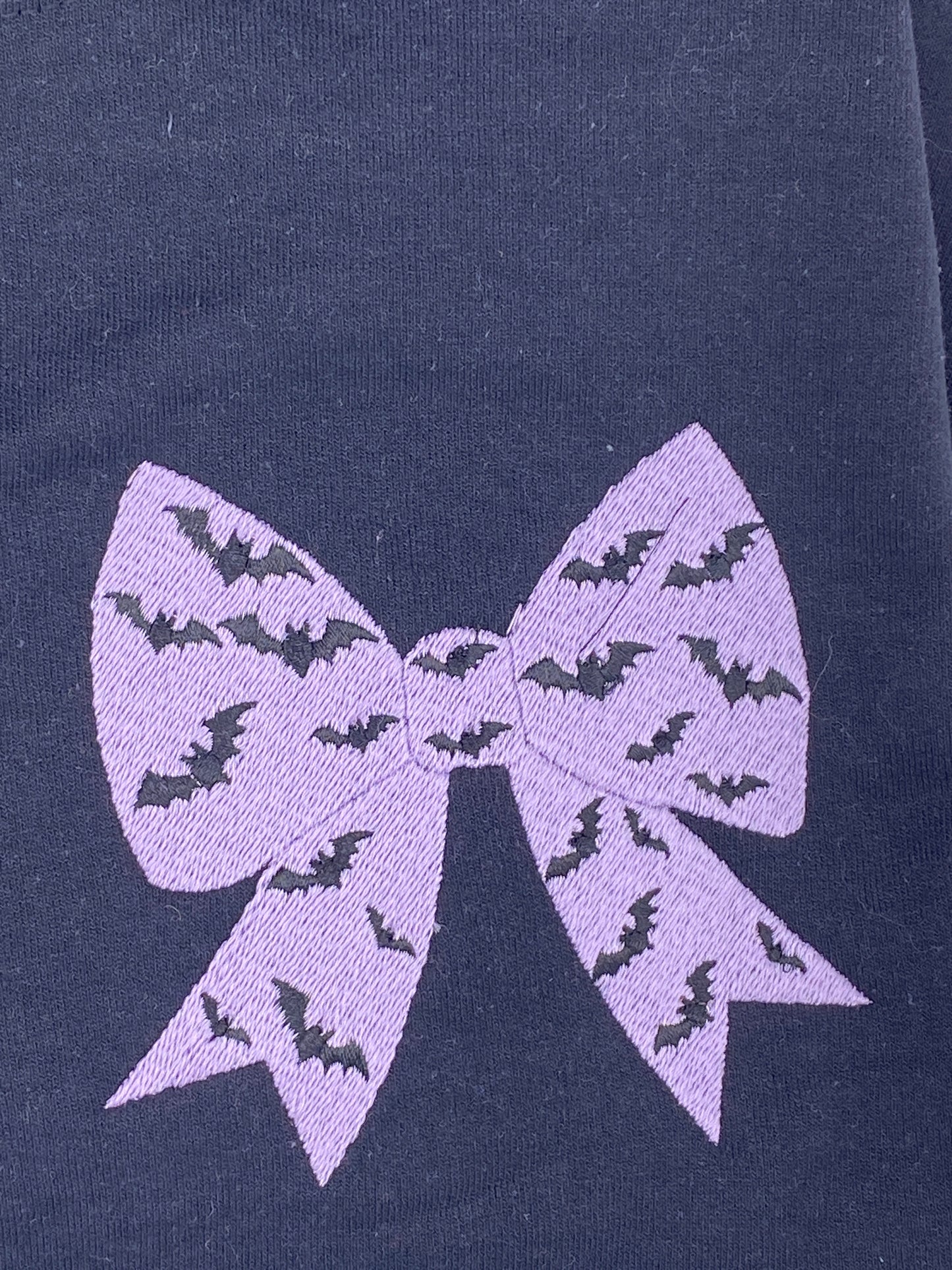 Bat Bow Glow Sweatshirt – Black with Glow-in-the-Dark Bow