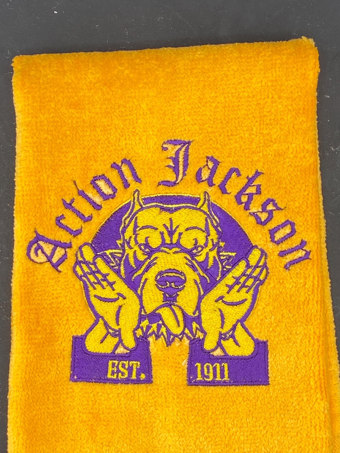 Omega Psi Phi Hooks Towel – Custom Embroidered Que Hand Sign