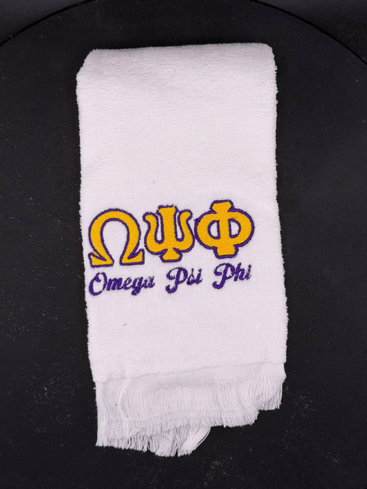 Omega Psi Phi Letters Series Embroidered Towel - West & Remount Custom Apparel