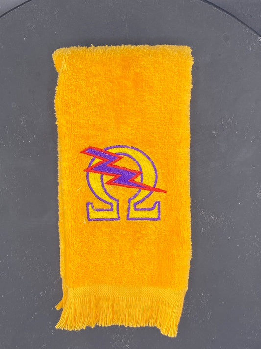 Omega Psi Phi Towel – Embroidered Homecoming & Game Day Rally Towel | Qlassic Thunderbolt - West & Remount Custom Apparel