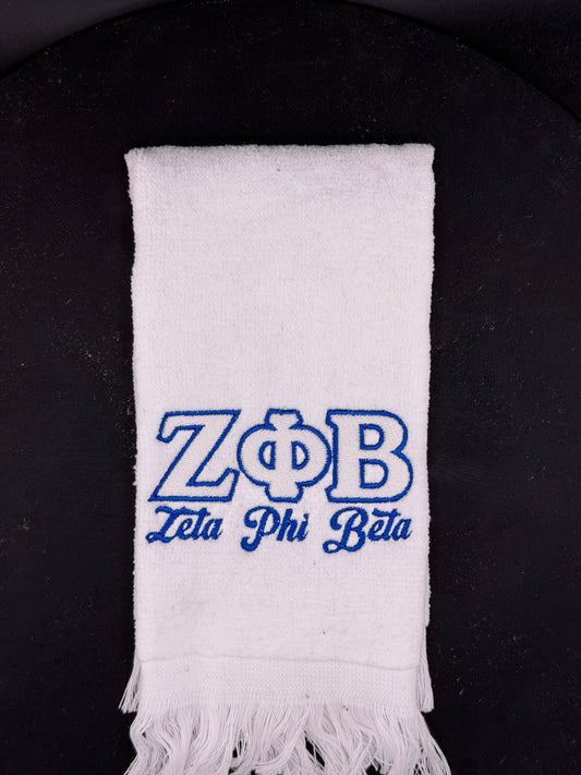 Zeta Phi Beta Letters Series Embroidered Towel - West & Remount Custom Apparel
