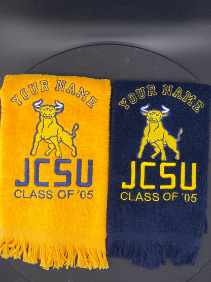 JCSU Golden Bull Embroidered Towel – Personalized HBCU Pride