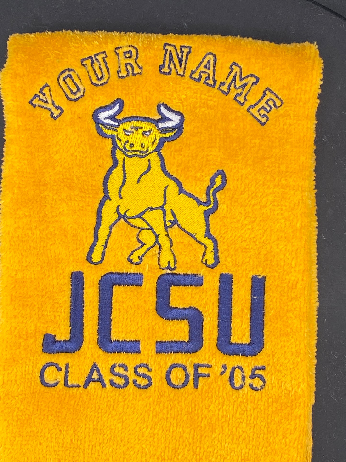 JCSU Golden Bull Embroidered Towel – Personalized HBCU Pride