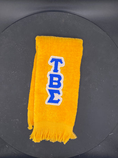 Gold velour tau beta sigma velour leisure luxe towel