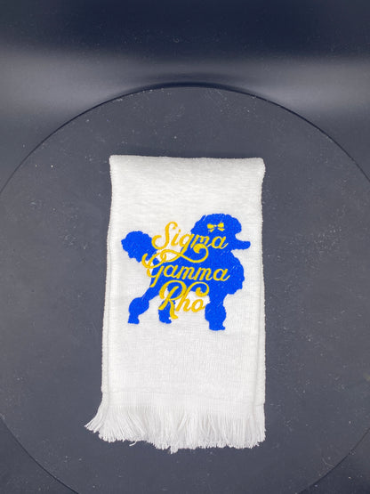 Sigma Gamma Rho Poodle Towel – Custom Embroidered Mascot