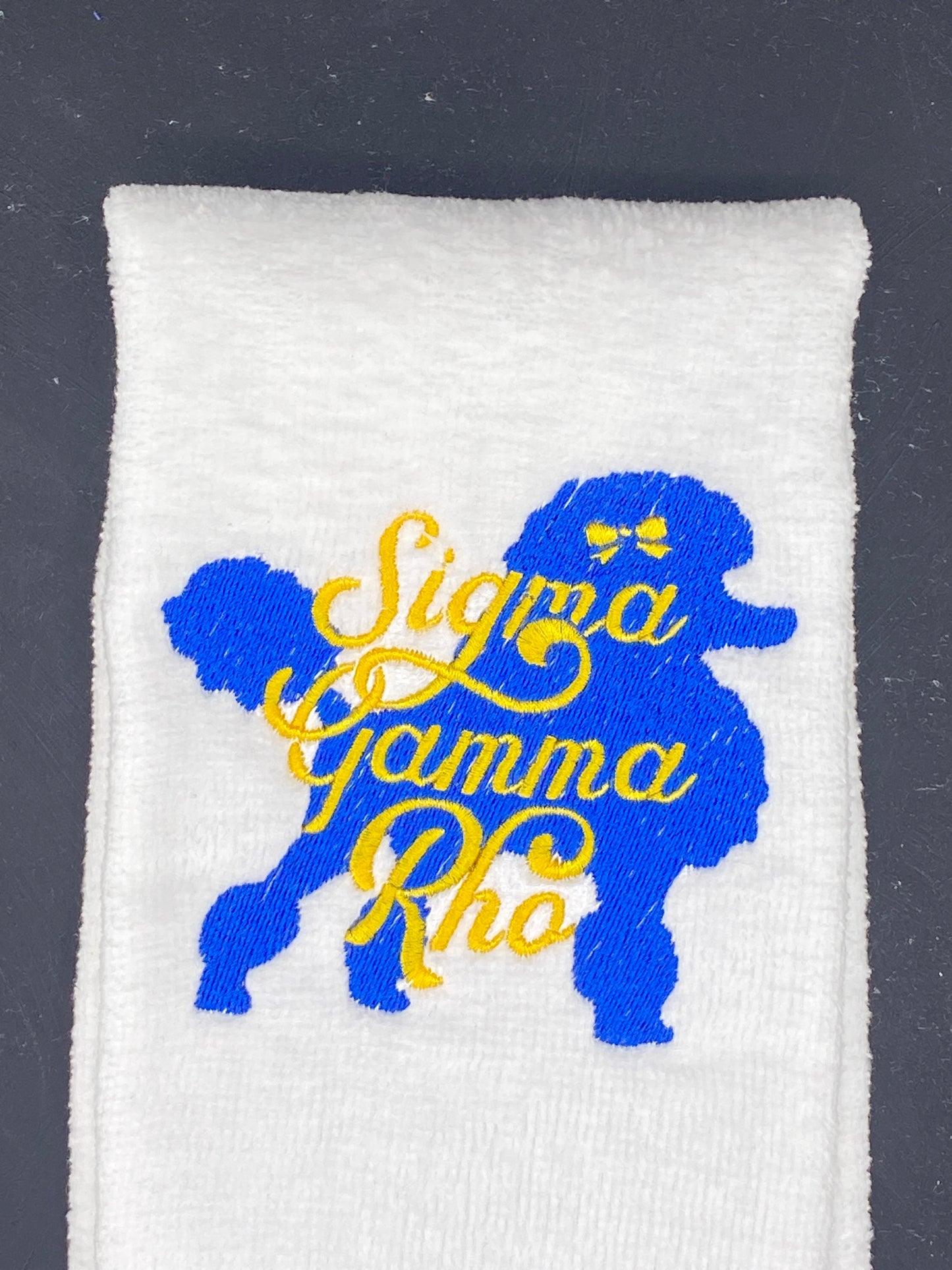 Sigma Gamma Rho Poodle Towel – Custom Embroidered Mascot