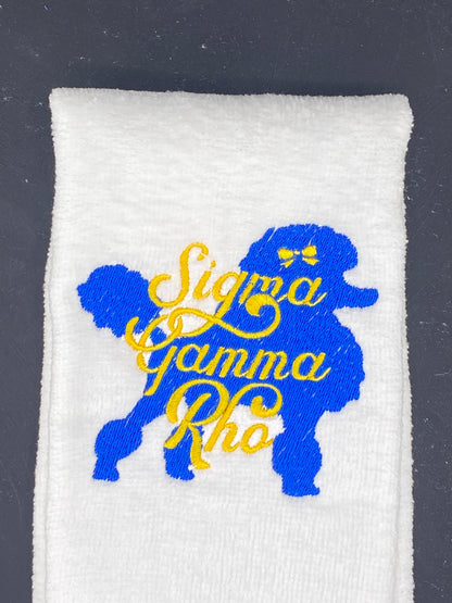 Sigma Gamma Rho Poodle Towel – Custom Embroidered Mascot