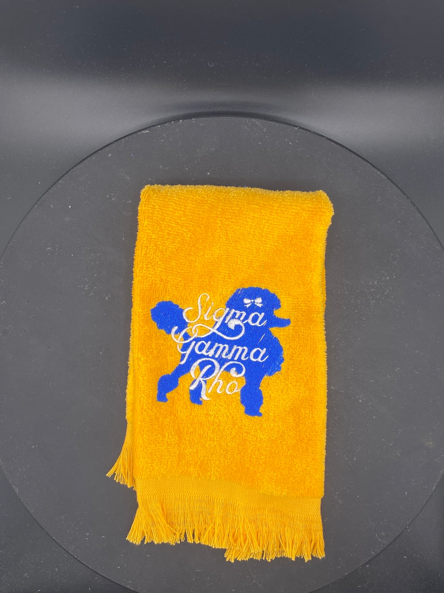 Sigma Gamma Rho Poodle Towel – Custom Embroidered Mascot