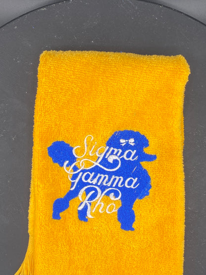 Sigma Gamma Rho Poodle Towel – Custom Embroidered Mascot