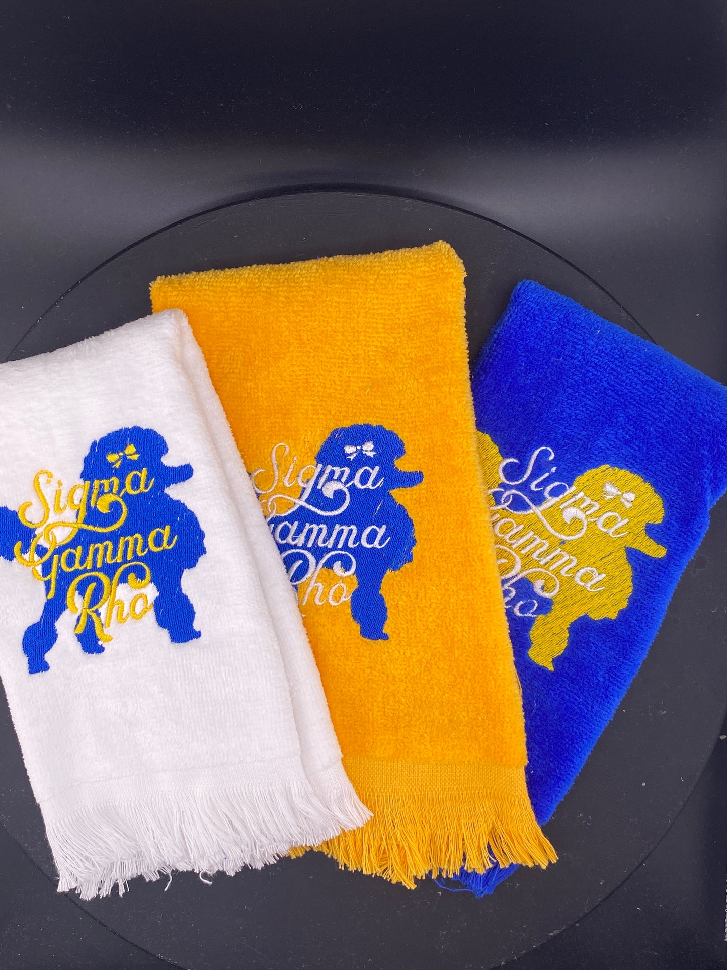 Sigma Gamma Rho Poodle Towel – Custom Embroidered Mascot