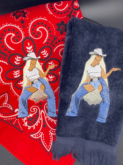 Cowboy Bey Embroidered Leisure Luxe Towel