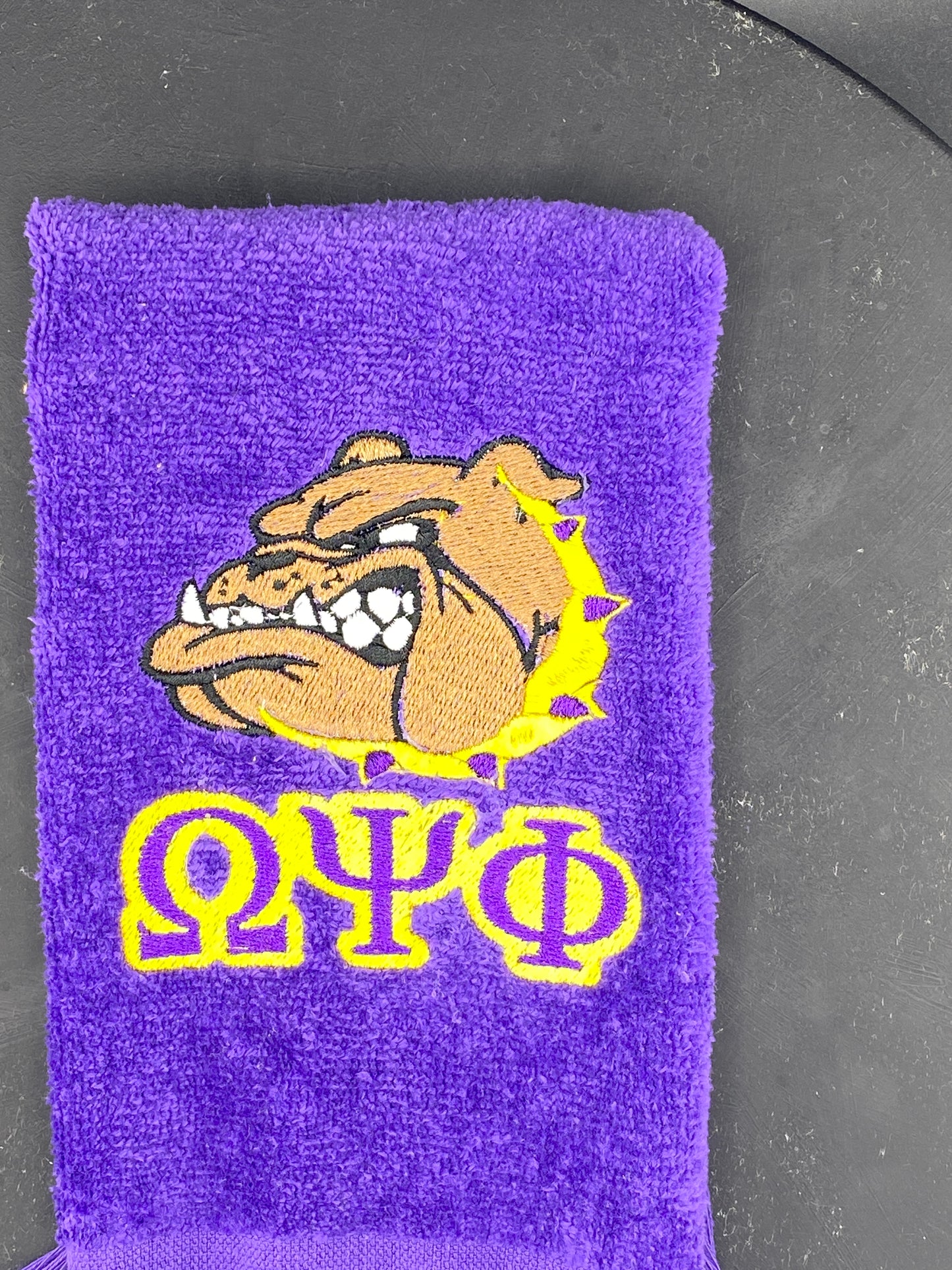 Omega Psi Phi Bulldawg Stroll Towel – Custom Embroidered