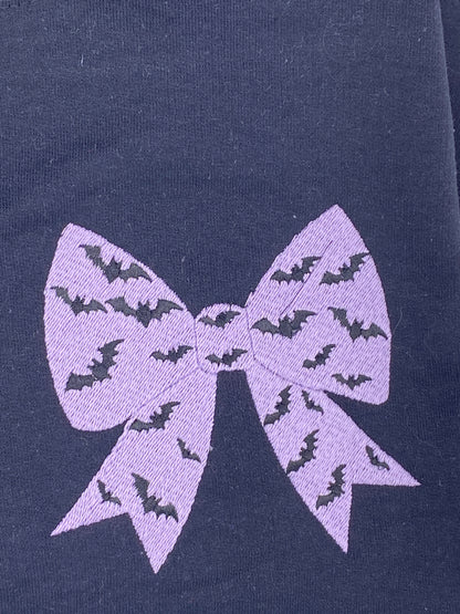 Bat Bow Glow Sweatshirt – Black with Glow-in-the-Dark Bow