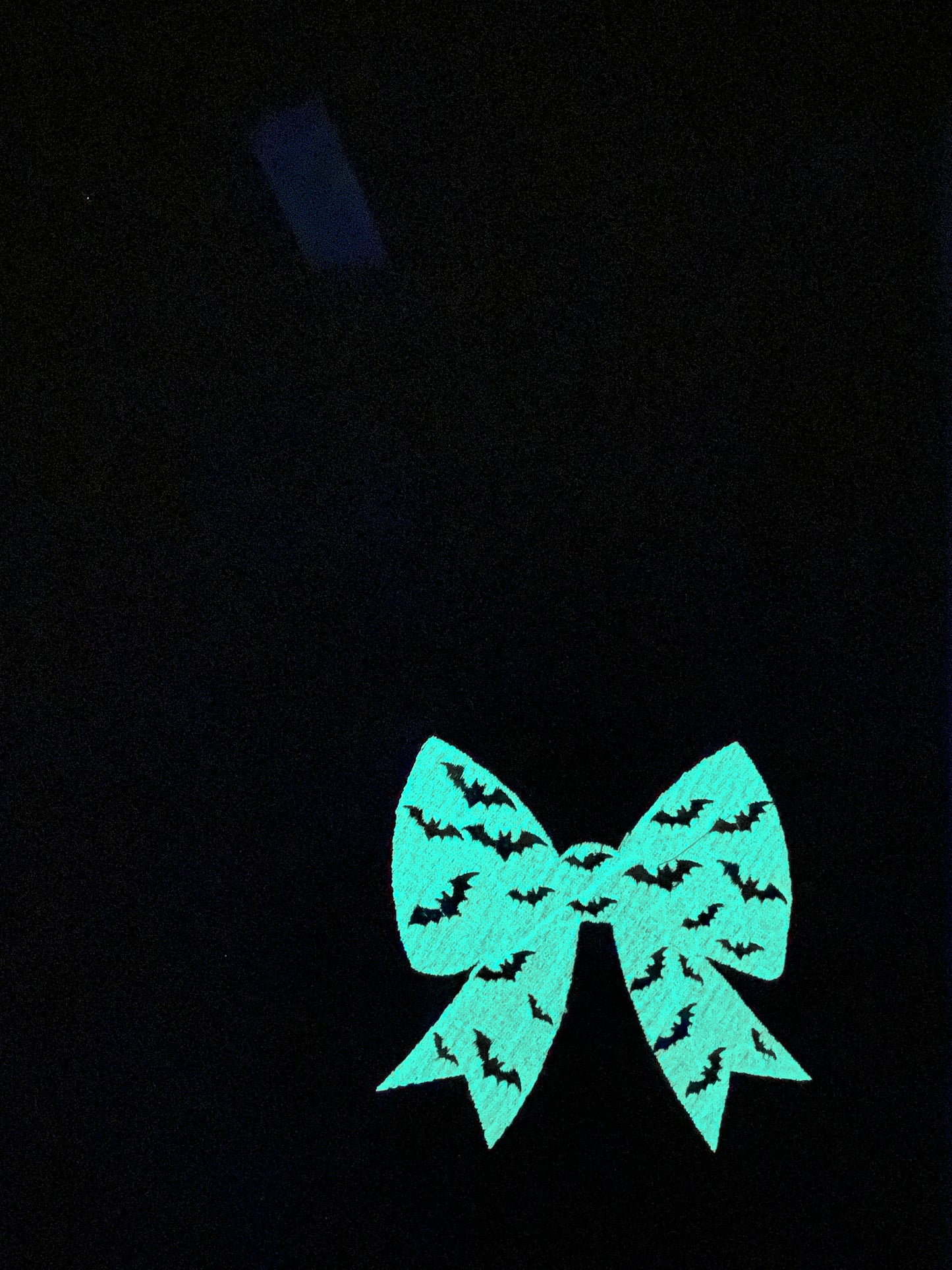 Bat Bow Glow Sweatshirt – Black with Glow-in-the-Dark Bow