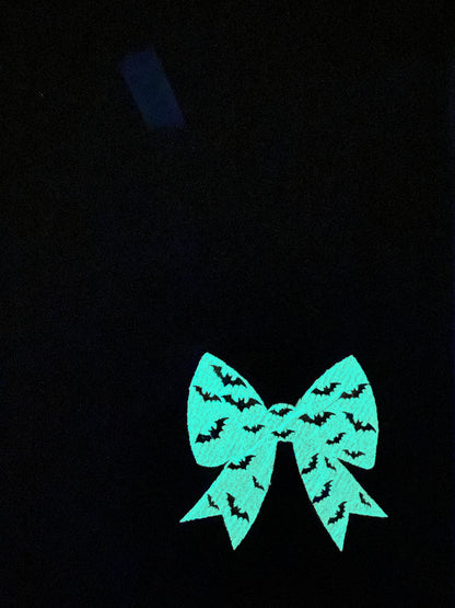 Bat Bow Glow Sweatshirt – Black with Glow-in-the-Dark Bow