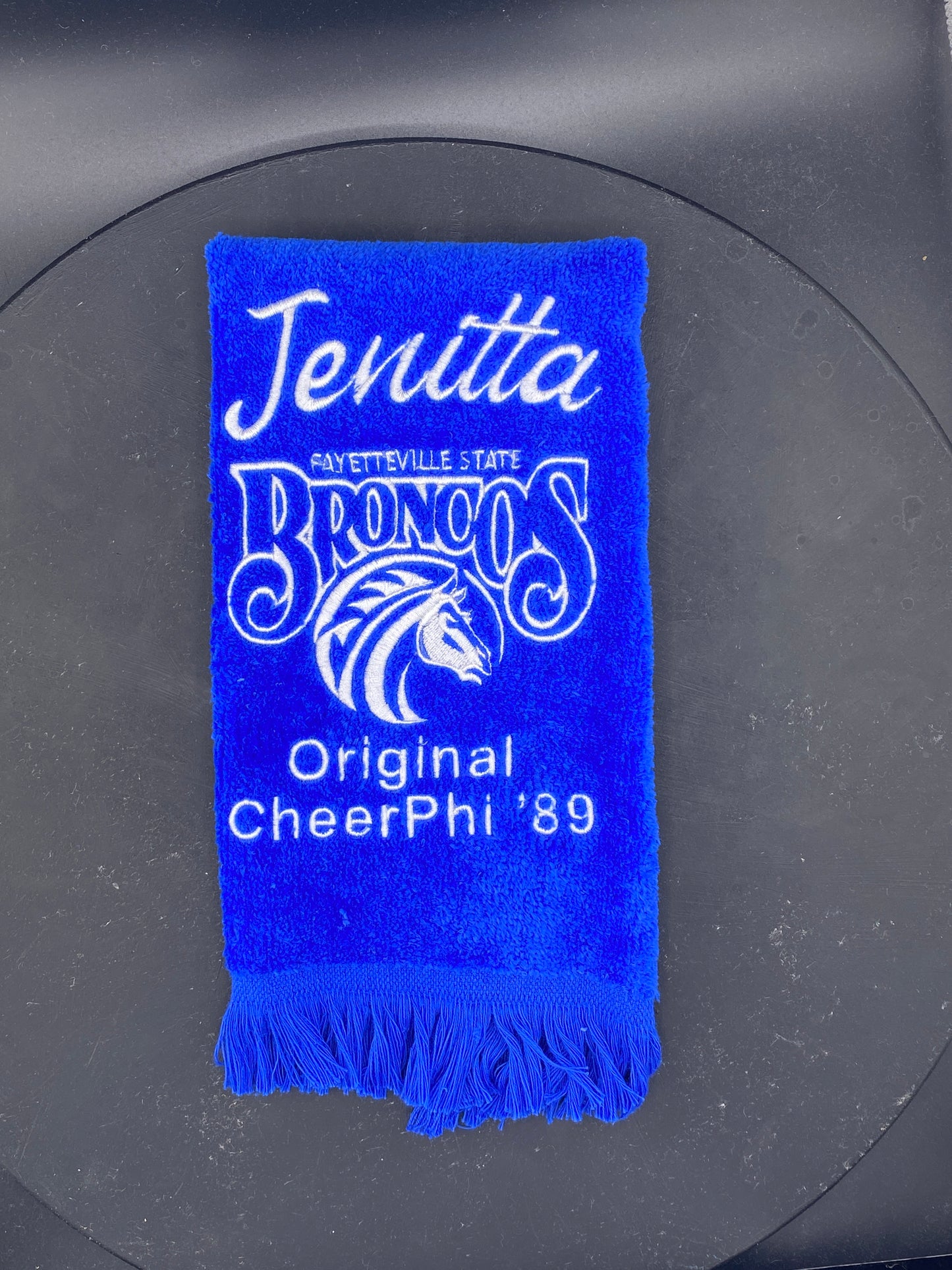 Royal Blue Leisure Luxe Towel personalized. 