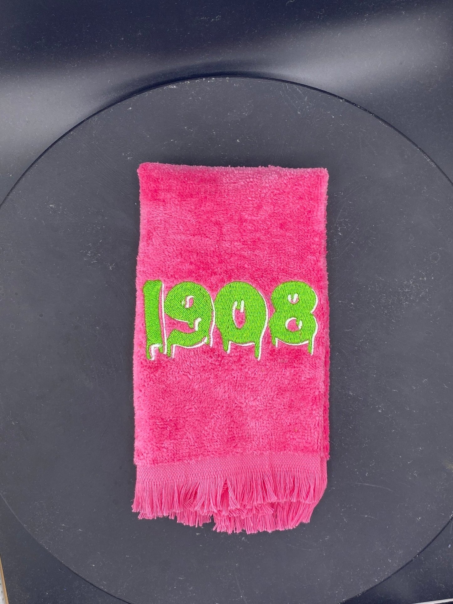 Alpha Kappa Alpha Fingertip Towel – Embroidered Greek Gift for Homecoming & Probate | Divine 9 Drip - West & Remount Custom Apparel