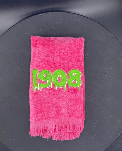Alpha Kappa Alpha Fingertip Towel – Embroidered Greek Gift for Homecoming & Probate | Divine 9 Drip - West & Remount Custom Apparel