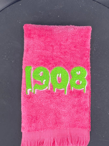 Alpha Kappa Alpha Fingertip Towel – Embroidered Greek Gift for Homecoming & Probate | Divine 9 Drip - West & Remount Custom Apparel