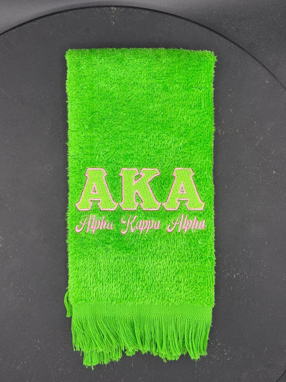 Alpha Kappa Alpha Letters Series Embroidered Towel - West & Remount Custom Apparel