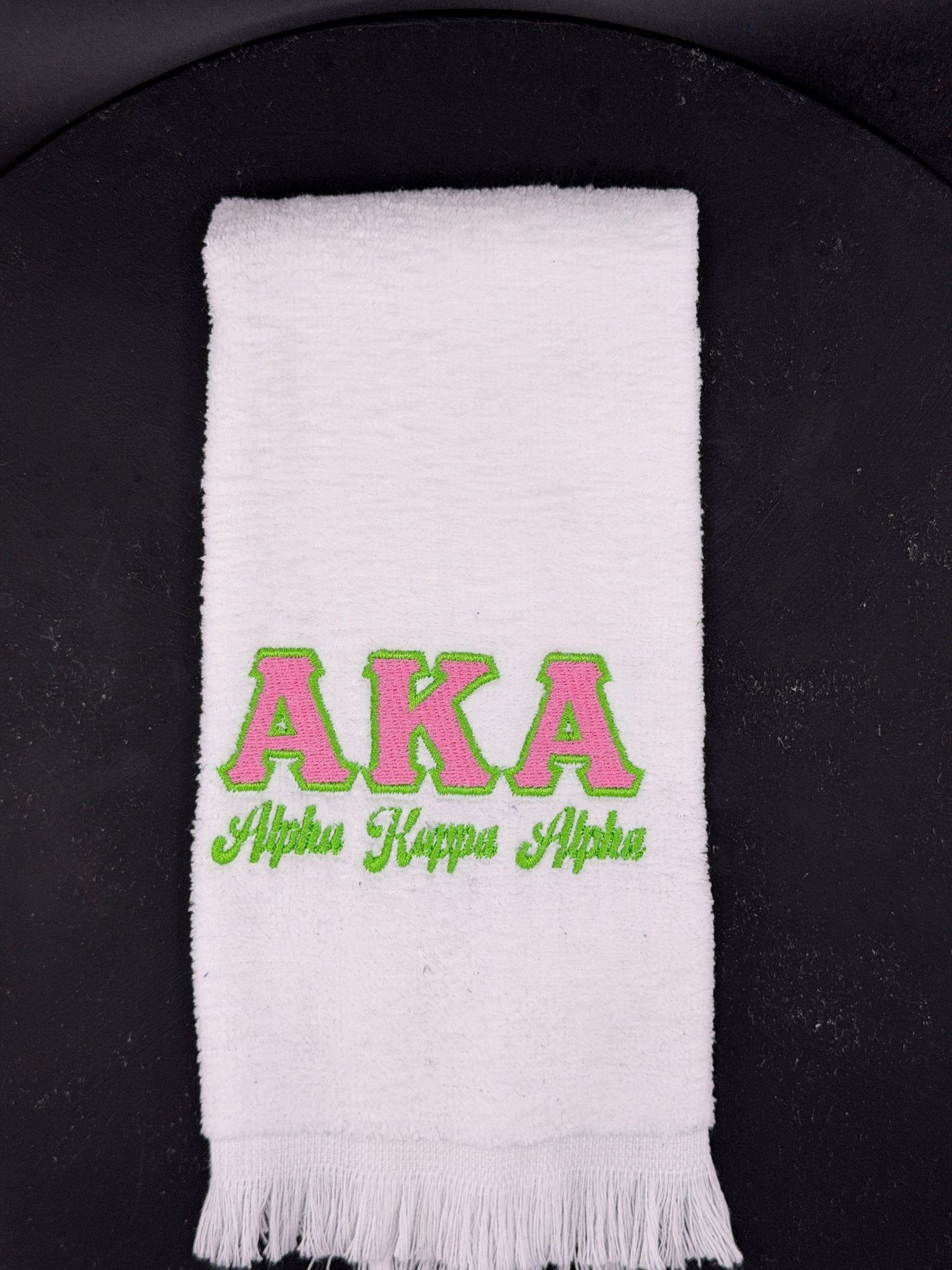 Alpha Kappa Alpha Letters Series Embroidered Towel - West & Remount Custom Apparel
