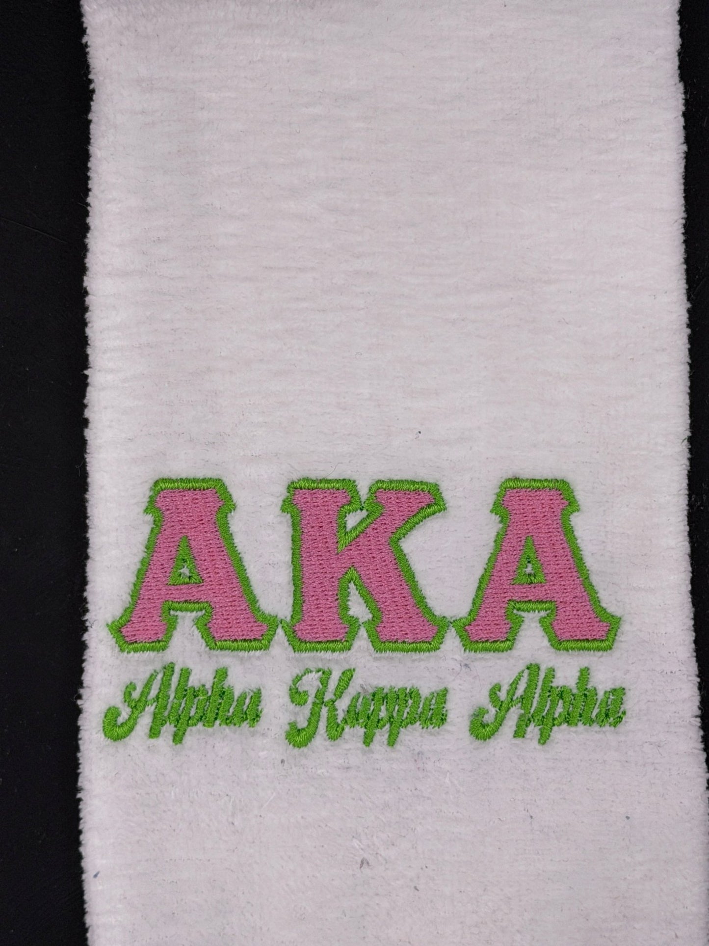 Alpha Kappa Alpha Letters Series Embroidered Towel - West & Remount Custom Apparel