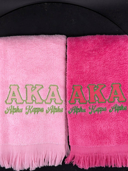 Alpha Kappa Alpha Letters Series Embroidered Towel - West & Remount Custom Apparel
