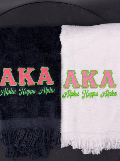 Alpha Kappa Alpha Letters Series Embroidered Towel - West & Remount Custom Apparel