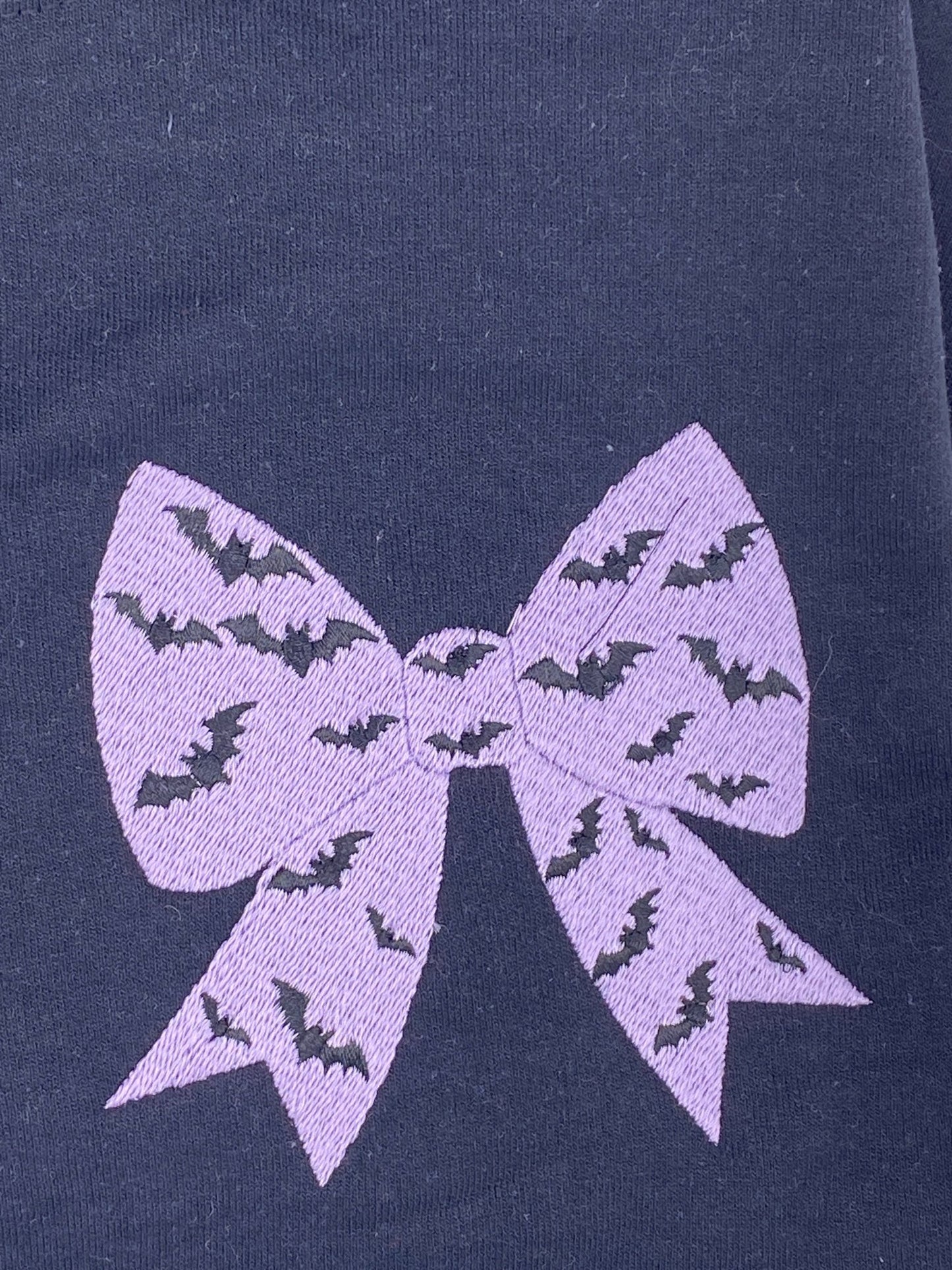 Bat Bow Glow Sweatshirt – Black with Glow - in - the - Dark Bow - West & Remount Custom Apparel