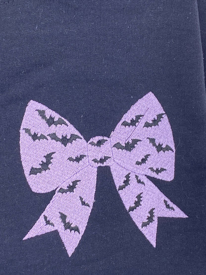 Bat Bow Glow Sweatshirt – Black with Glow - in - the - Dark Bow - West & Remount Custom Apparel