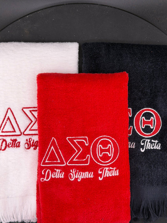 Delta Sigma Theta Letters Series Embroidered Towel - West & Remount Custom Apparel