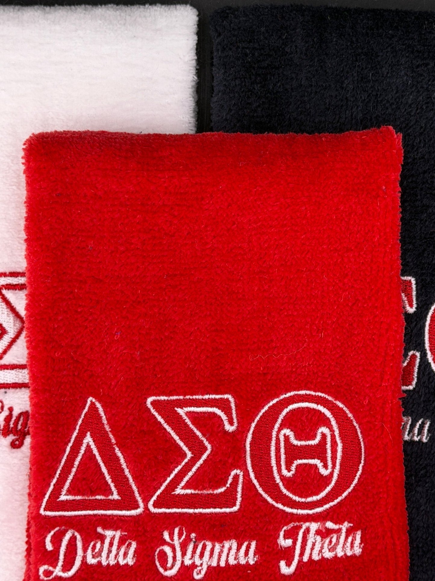 Delta Sigma Theta Letters Series Embroidered Towel - West & Remount Custom Apparel