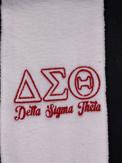 Delta Sigma Theta Letters Series Embroidered Towel - West & Remount Custom Apparel
