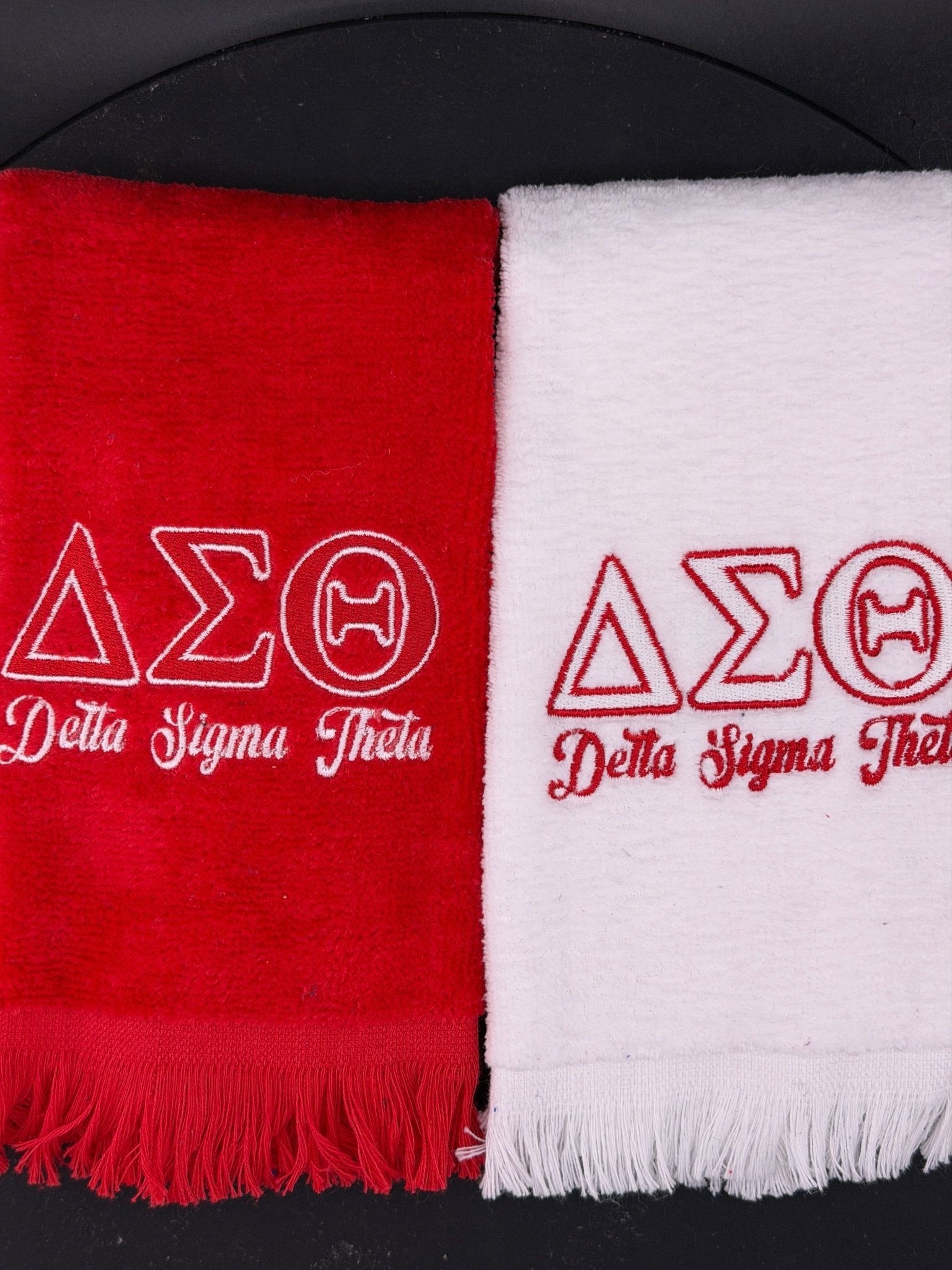 Delta Sigma Theta Letters Series Embroidered Towel - West & Remount Custom Apparel