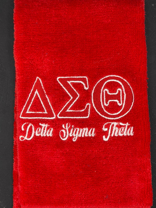 Delta Sigma Theta Letters Series Embroidered Towel - West & Remount Custom Apparel