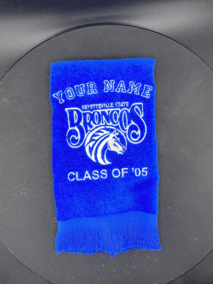 Fayetteville State University Broncos Embroidered Towel – Royal Blue Velour - West & Remount Custom Apparel