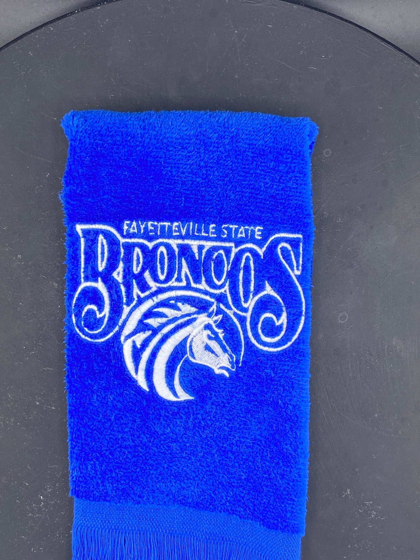 Fayetteville State University Broncos Embroidered Towel – Royal Blue Velour - West & Remount Custom Apparel