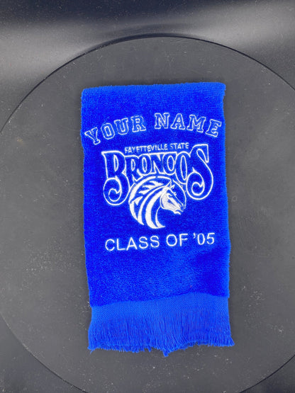 Fayetteville State University Broncos Embroidered Towel – Royal Blue Velour - West & Remount Custom Apparel