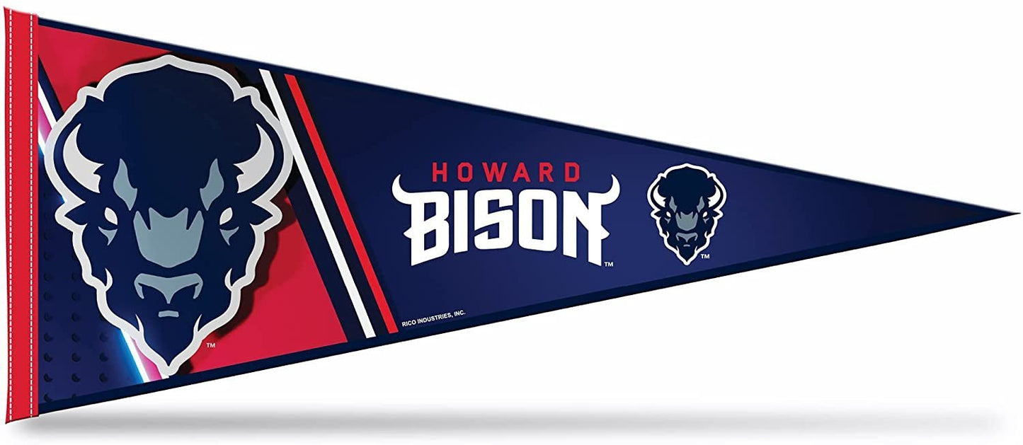 Howard University Bison Primary 12" x 30" Soft Felt Pennant - West & Remount Custom Apparel