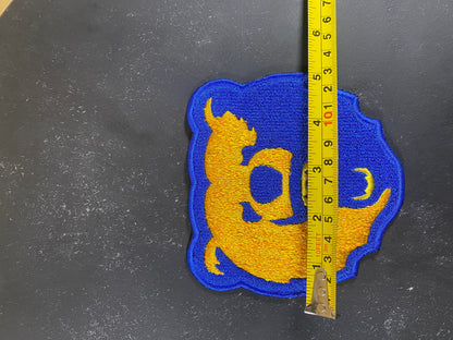 Morgan State University Iron-On Patch - HBCU Mascot in Citrusy Orange and Blue - 5 Inch Graduation Cap, Jacket, Sweater Patch