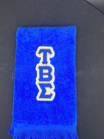 Tau Beta Sigma Letters Embroidered Stroll Towel