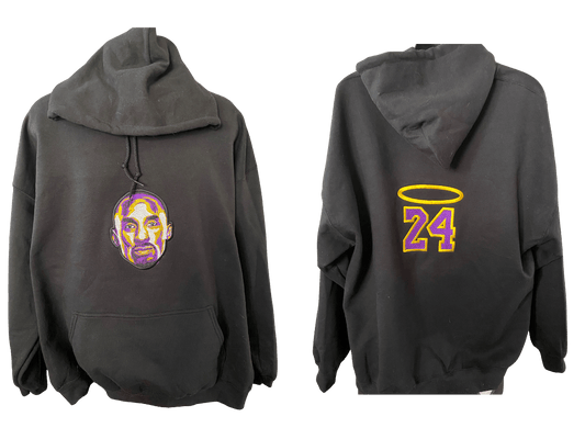 Legend 24 Portrait Sweatshirt | Custom Embroidered Kobe Tribute | Personalize with '24' or Black Mamba Symbol