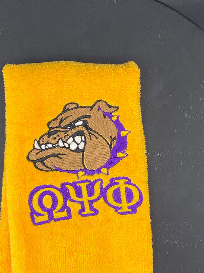 Omega Psi Phi Bulldawg Stroll Towel – Custom Embroidered - West & Remount Custom Apparel