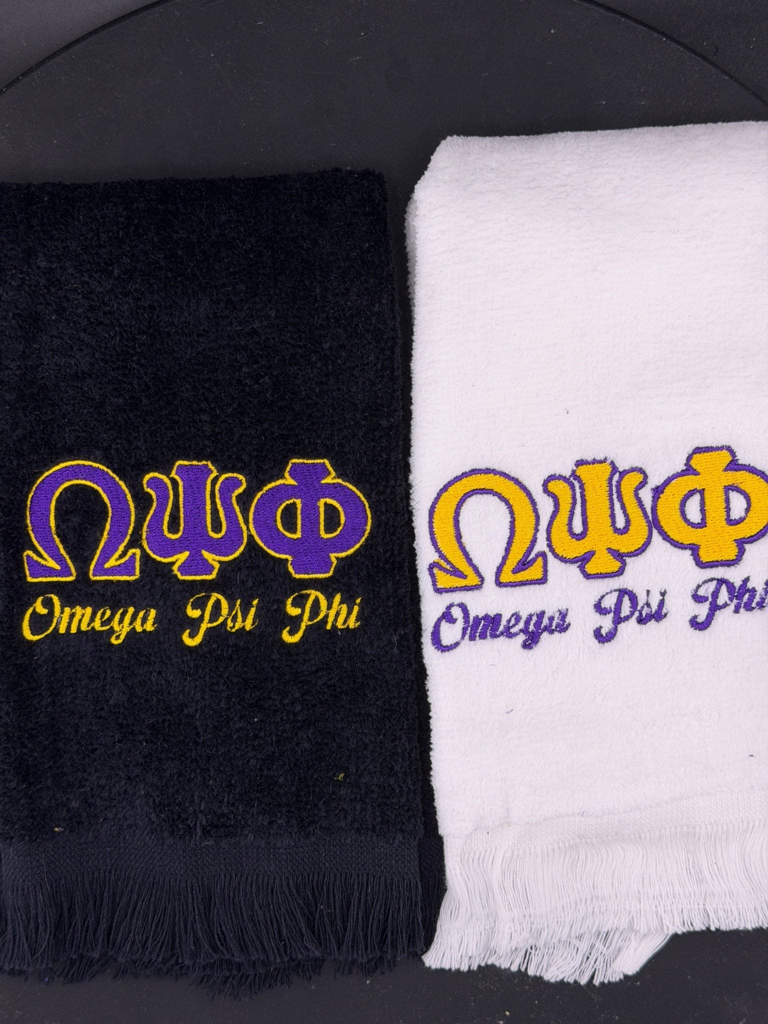 Omega Psi Phi Letters Series Embroidered Towel - West & Remount Custom Apparel