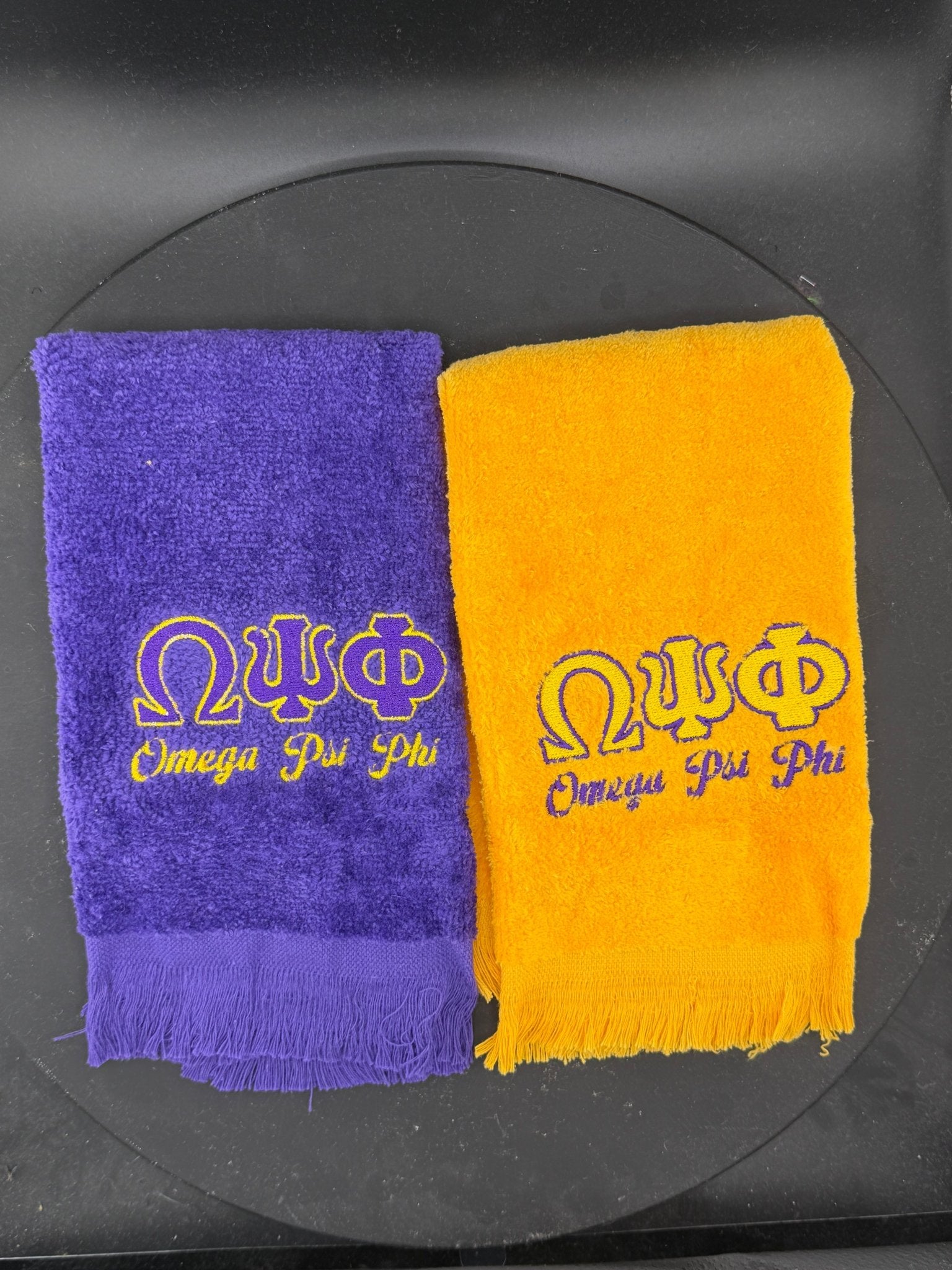 Omega Psi Phi Letters Series Embroidered Towel - West & Remount Custom Apparel