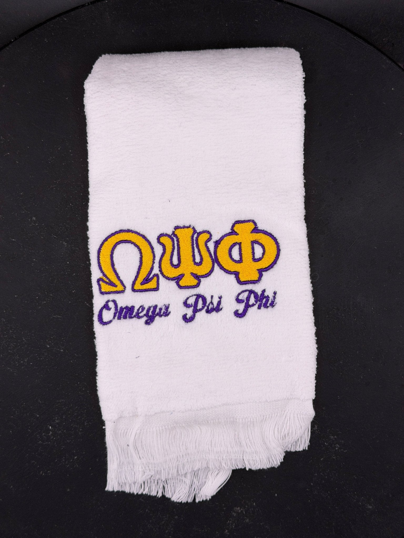 Omega Psi Phi Letters Series Embroidered Towel - West & Remount Custom Apparel