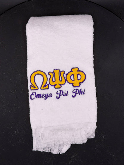 Omega Psi Phi Letters Series Embroidered Towel - West & Remount Custom Apparel