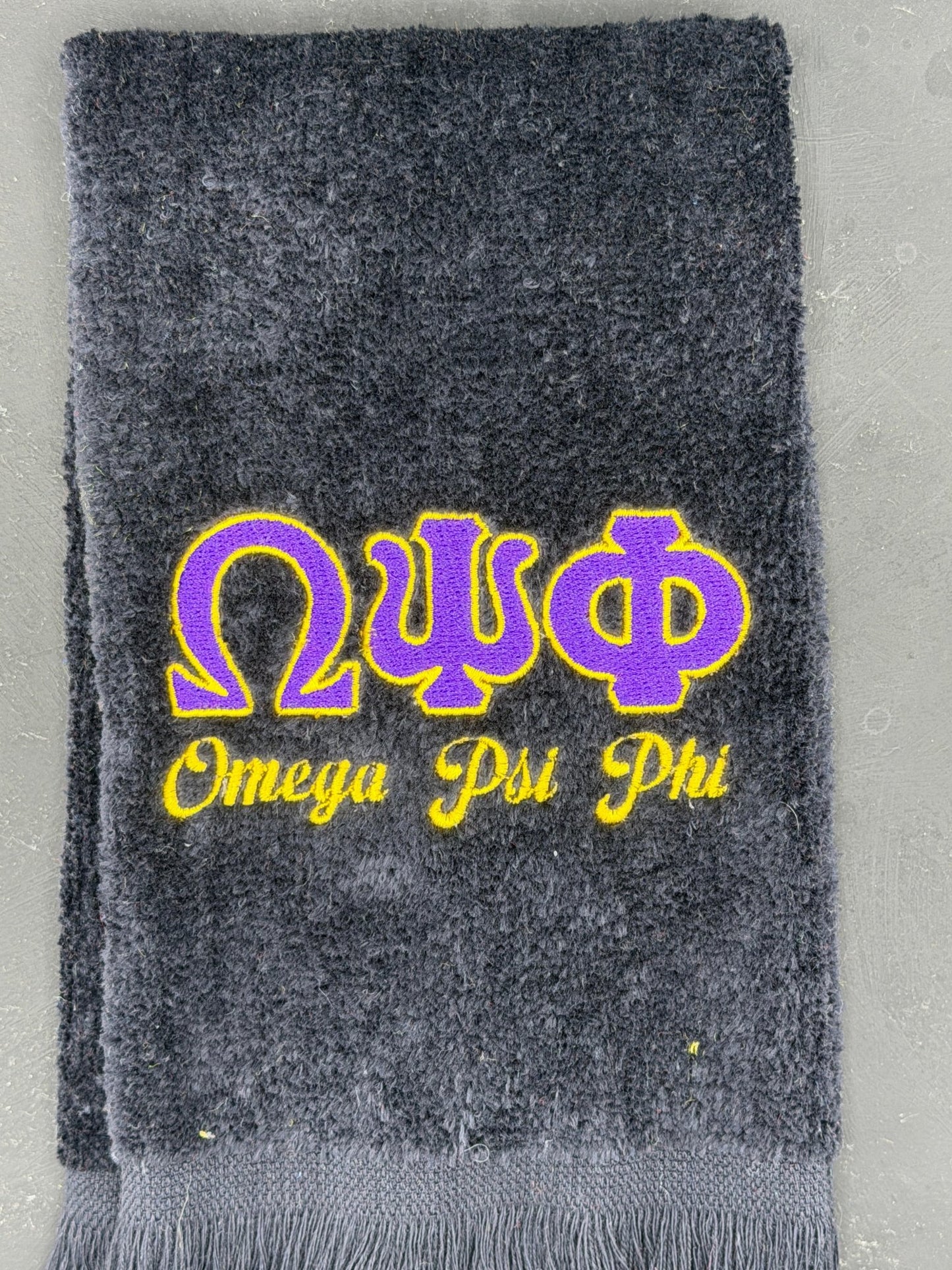 Omega Psi Phi Letters Series Embroidered Towel - West & Remount Custom Apparel