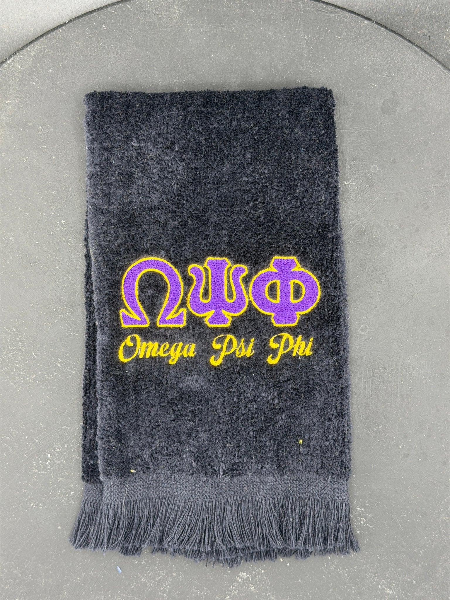 Omega Psi Phi Letters Series Embroidered Towel - West & Remount Custom Apparel